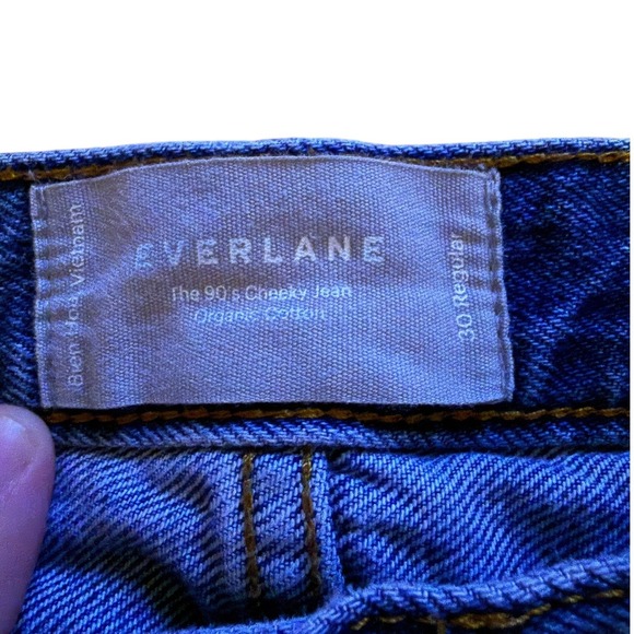 Everlane The 90s Cheeky Jeans Womens 30 Regular Blue Organic Cotton Button Fly - Picture 5 of 11